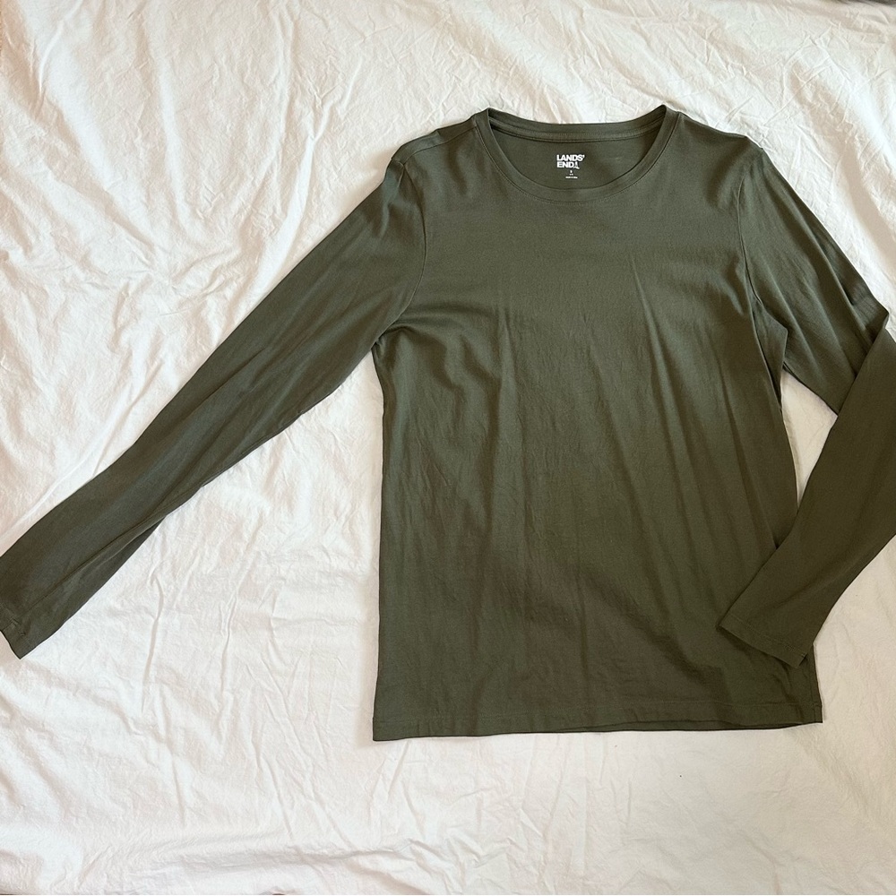 Olive Long Sleeve Shirt by Lands End